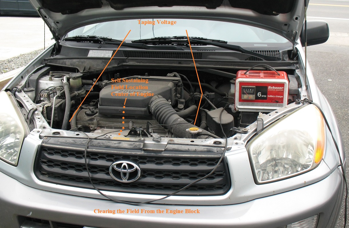 Photo showing battery charger under hood