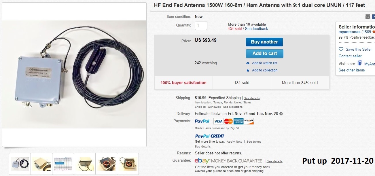 End Fed Antenna Photo